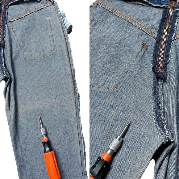 90s Vintage Gaultier Jeans Modson Highwaisted Back Zipper Avant-Garde Edgy. - Picture 12 of 13